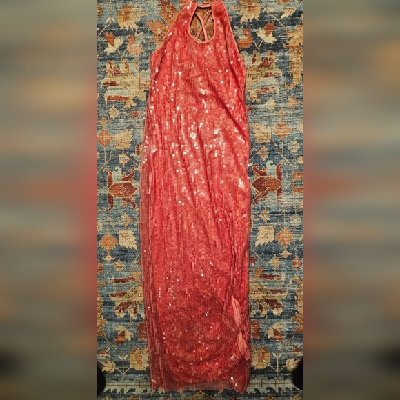 Urban Outfitters NWT Harley Sequin Halter Maxi Dress - Picture 6 of 7